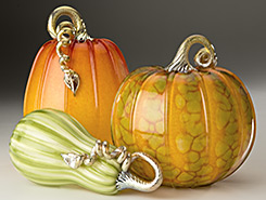 Glass Pumpkins & Squash - Forest Mottled Collection